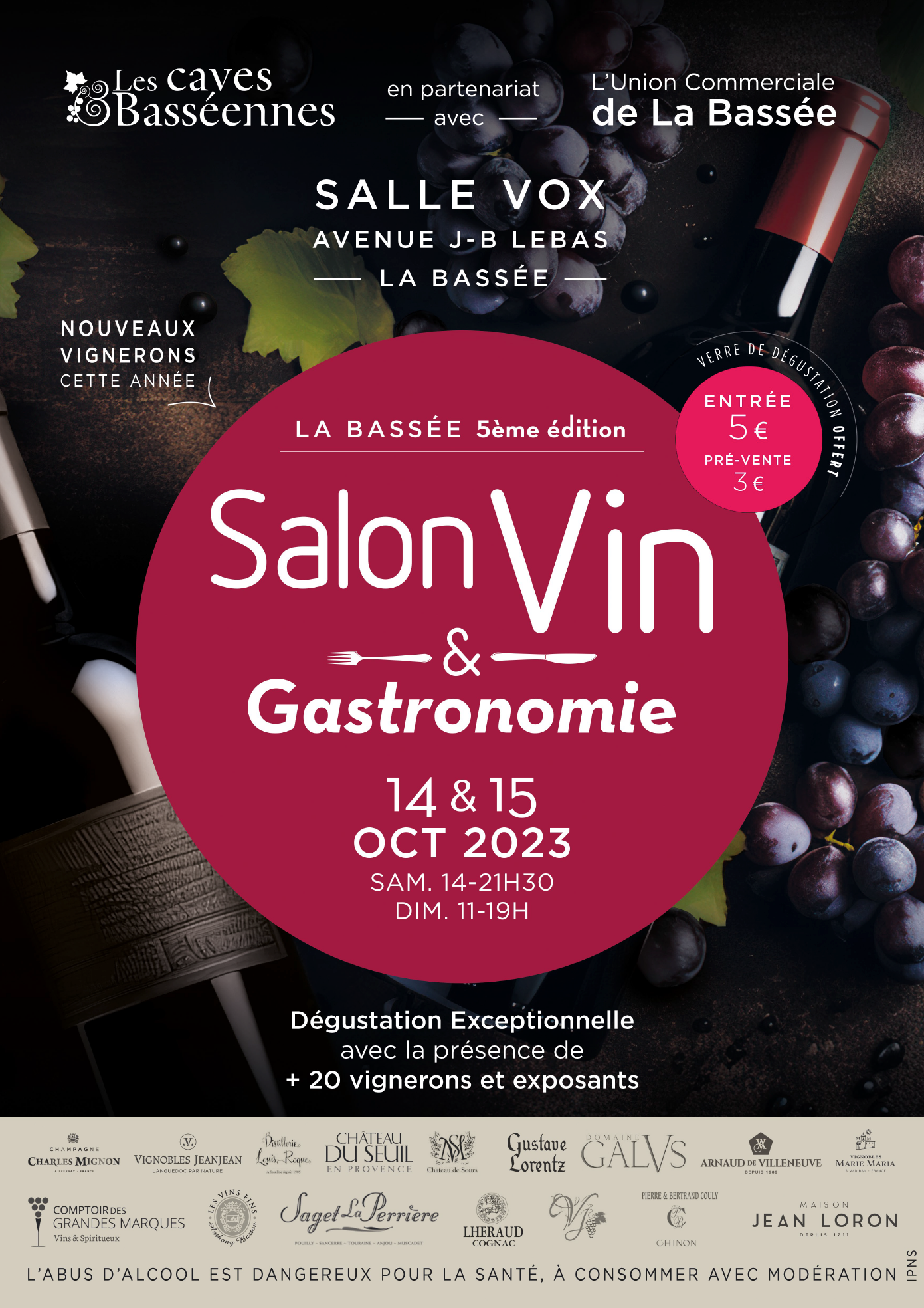 Salon du Vin à La Bassée 14 et 15/10/2023